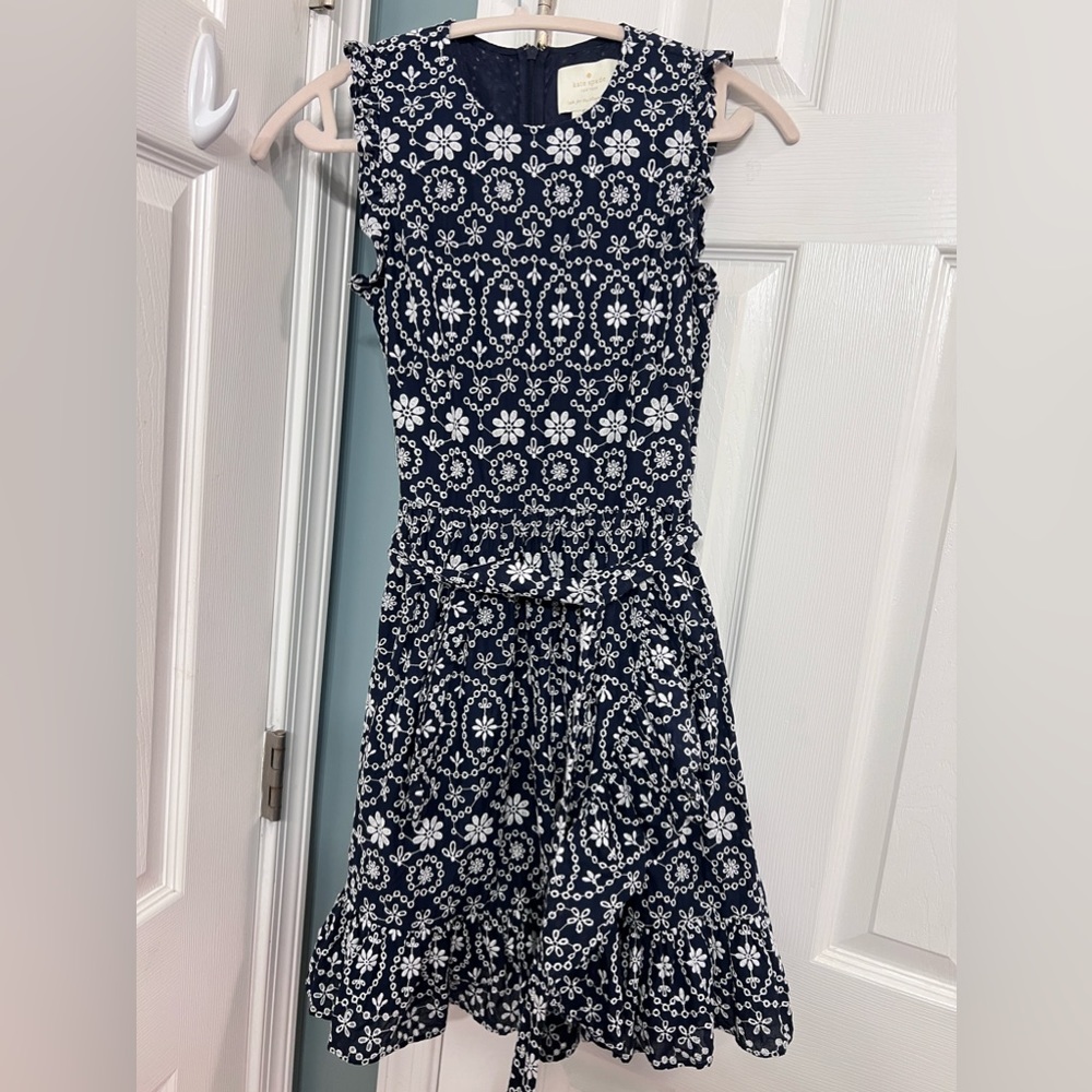 Kate Spade Navy and White Floral Dress